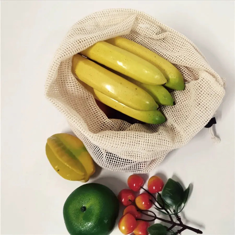 reusable fairtrade organic cotton mesh bag eco bio cotton food bag
