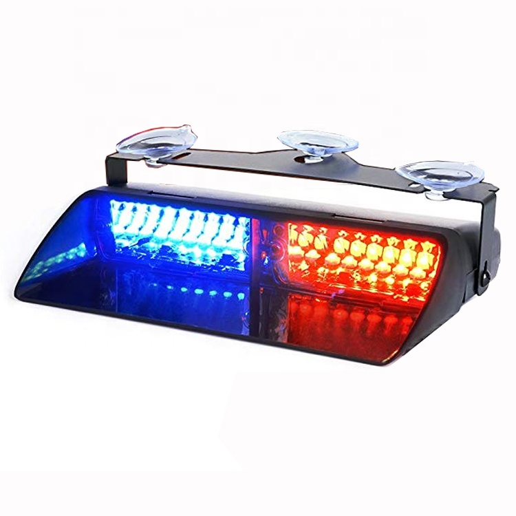 LED правоохранительных органов 16LED аварийного опасности Предупреждение вспышки света красный синий автомобиль приборной панели светодиодный козырек полиции свет