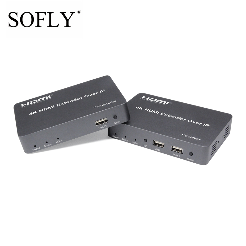 Полнофункциональный KVM HDMI удлинитель по IP 150M 4K/30Hz H.264 по cat5e/cat 6 150m HDMI KVM удлинитель