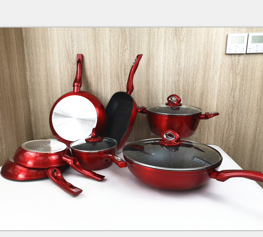 Алюминиевая керамическая антипригарная кованая посуда frypan с металлическим покрытием BSCI