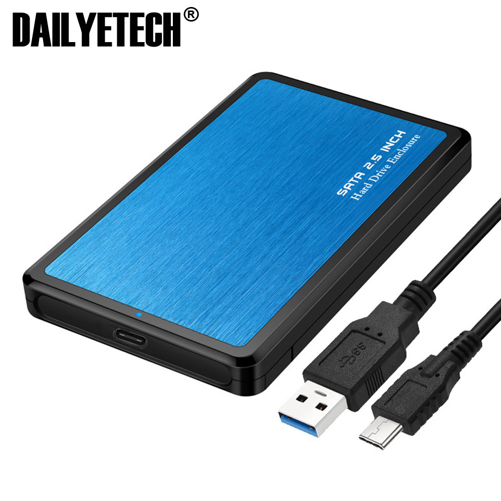 Алюминиевый корпус для жесткого диска 2,5 SATA на USB 3,1, корпус для жесткого диска SSD, HDD типа C 3,1, корпус с поддержкой UASP для Windows/Max/Linu