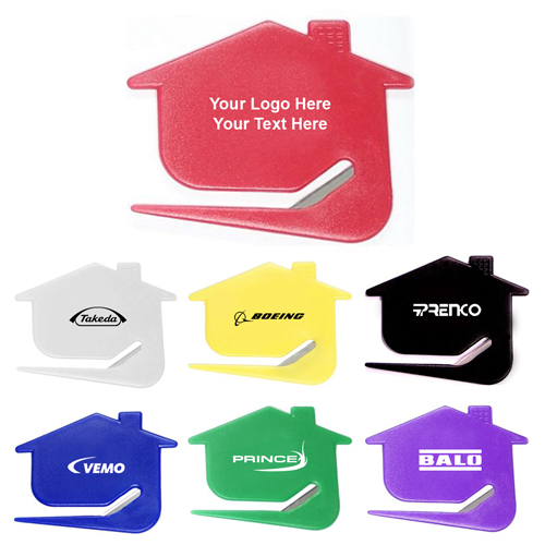 Customized Logo Promotional Gift Plastic Letter Opener With House Shape Letter Slitter