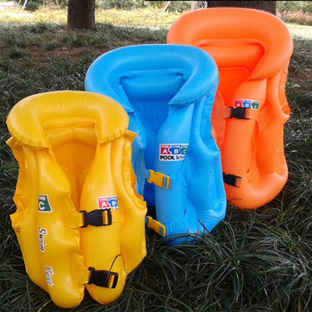 Custom safety PVC inflatable children swim vest kids swim life jacket
