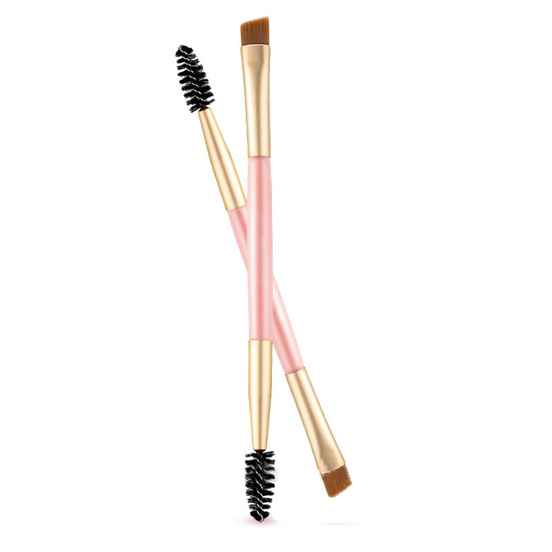 Wholesale Makeup Tool double ended eyebrow brush Custom Angled Eyebrow Eyelash Brush with Private Label