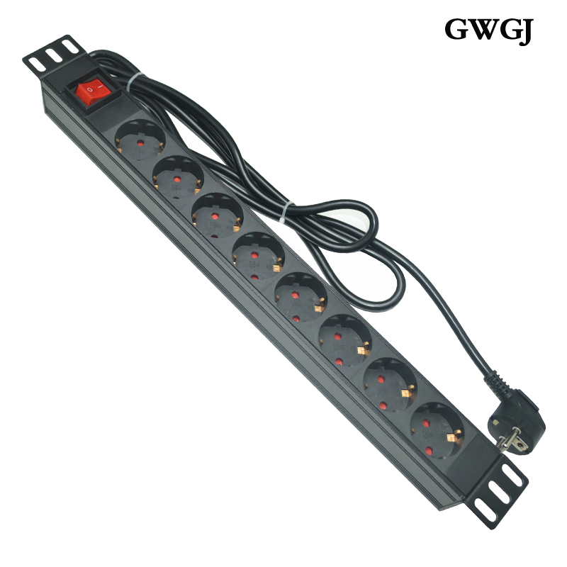 European standard PDU cabinet power socket 16A with double-break switch 19-inch cabinet row plug wiring board 8 plug