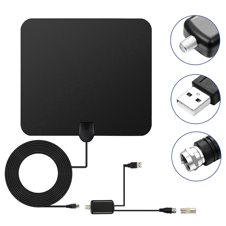 High Quality Signal 1080p Indoor Active Hdtv Hd Flat Thin High Gain 85 Miles HDTV 4K Digital Antenna TV