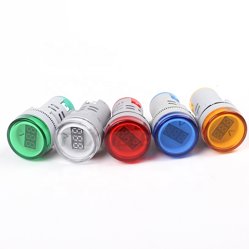22mm AC 60-500V LED Digital Display Voltage Meter Indicator Signal Lamp Gauge Volt Voltmeter Lights Tester Combo