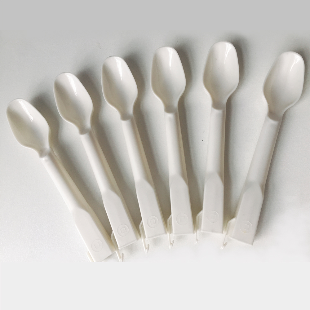 100%biodegradable PLA custom white plastic spoon for flurry ice cream cup ice cream