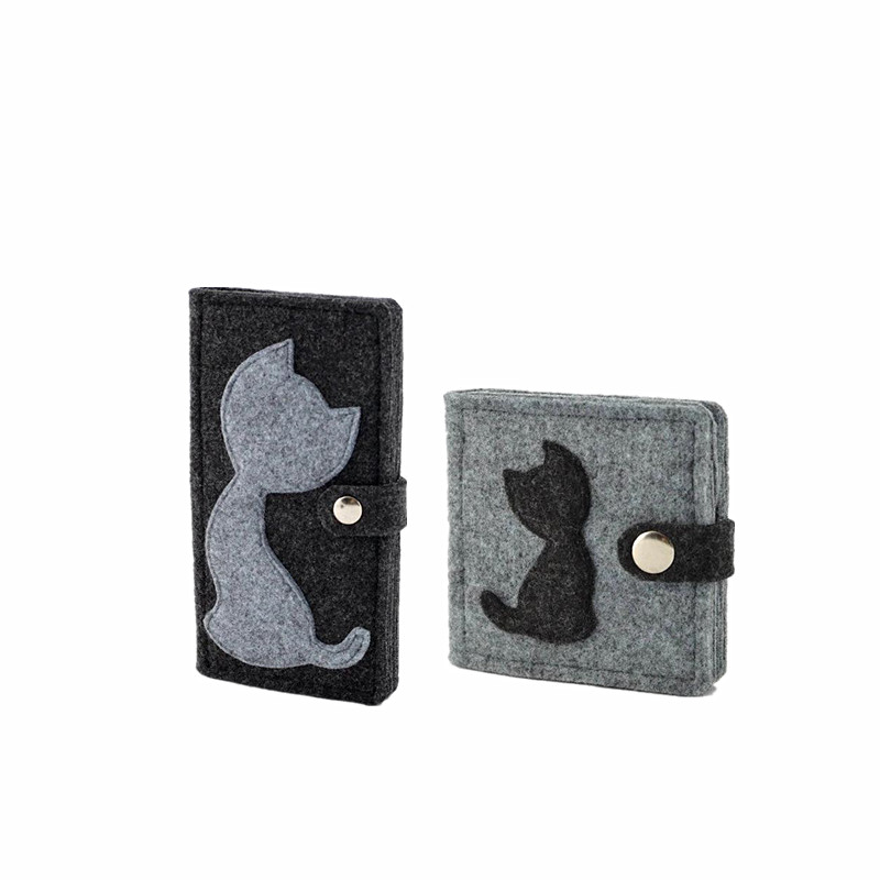 Grey cute shape pattern Small mini wallet Purse for women and children