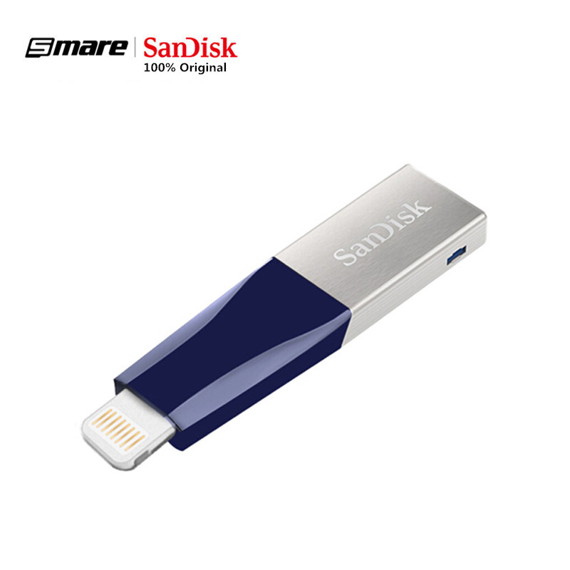 USB-флеш-накопитель SanDisk iXPand, OTG-коннектор, флеш-накопитель USB 100%, 32 ГБ, 64 ГБ, 3,0 Гб, MFi для iPhone, ipod, ipad, 128 оригинал