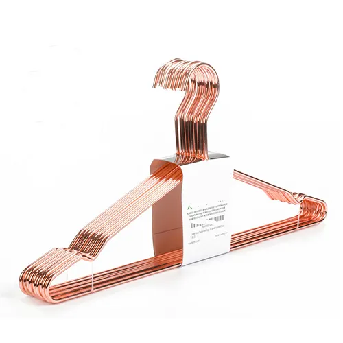 Amazon custom high quality eco friendly rose gold metal coat hanger from china