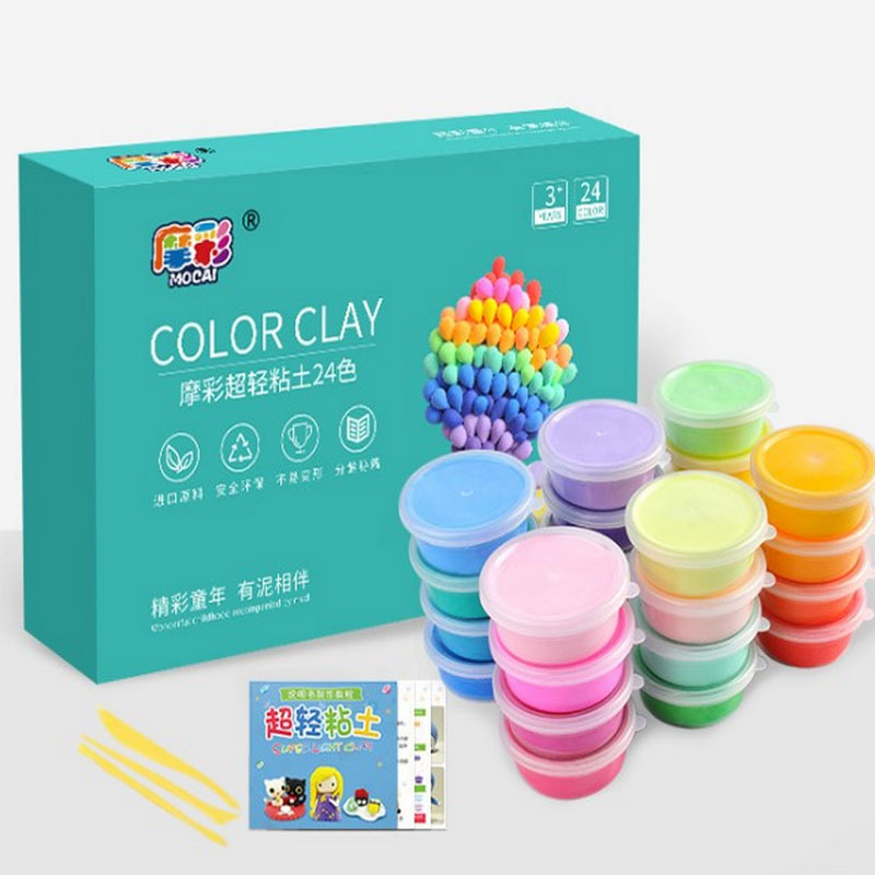 Amazon горячие продажи 18 /24 цвета развивающая игрушка 15g цветная глина Комплект Свет полимерной глины глиняный горшок