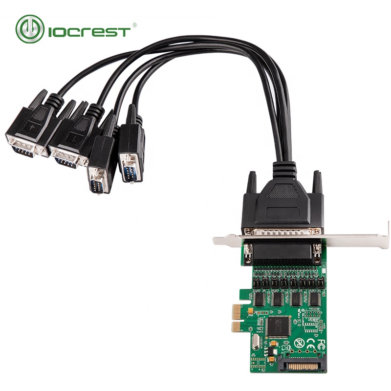 Iocrest мульти Последовательный rs232 4 порта db9 I/O pcie карты с веером кабеля