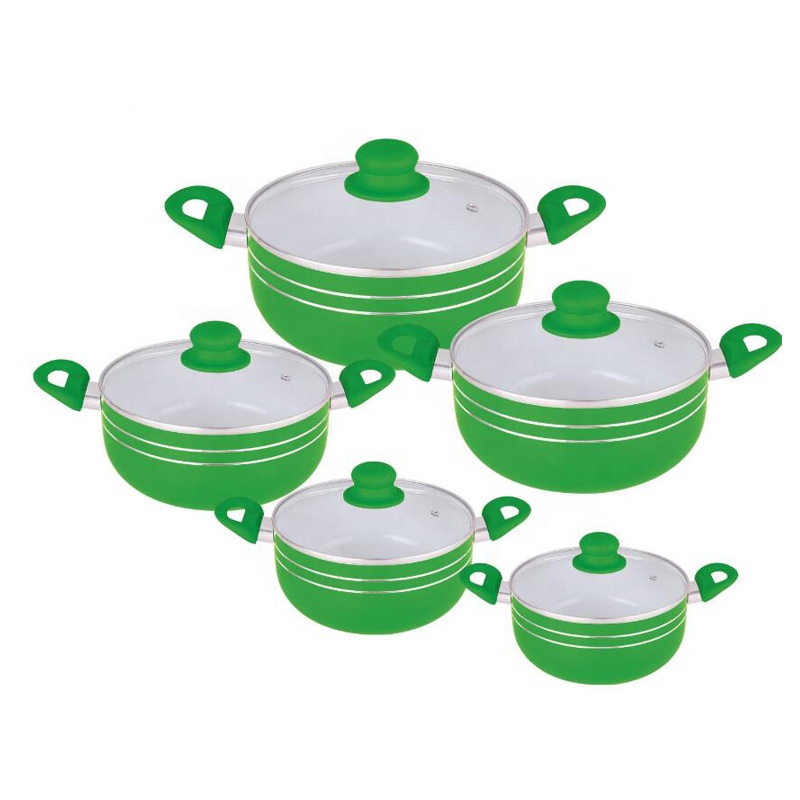 10 Piece Professional Grade Aluminum Non-Stick soup pot cooking set