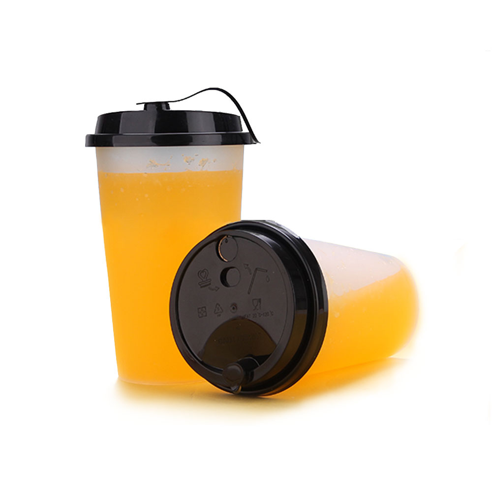 Cheap Disposable frosted Cup and lids Custom Printed Injection pp cups 12 oz to 32oz Disposable Plastic Cups