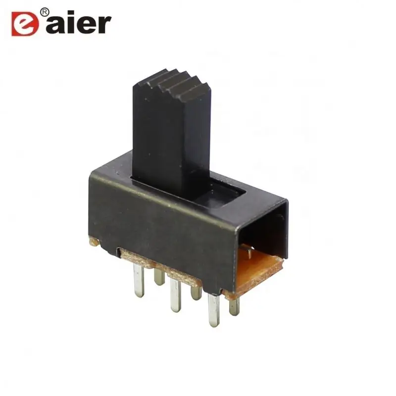 Черный 50mA 6 Pin PCB клеммы электрические DPDT ползунковый переключатель