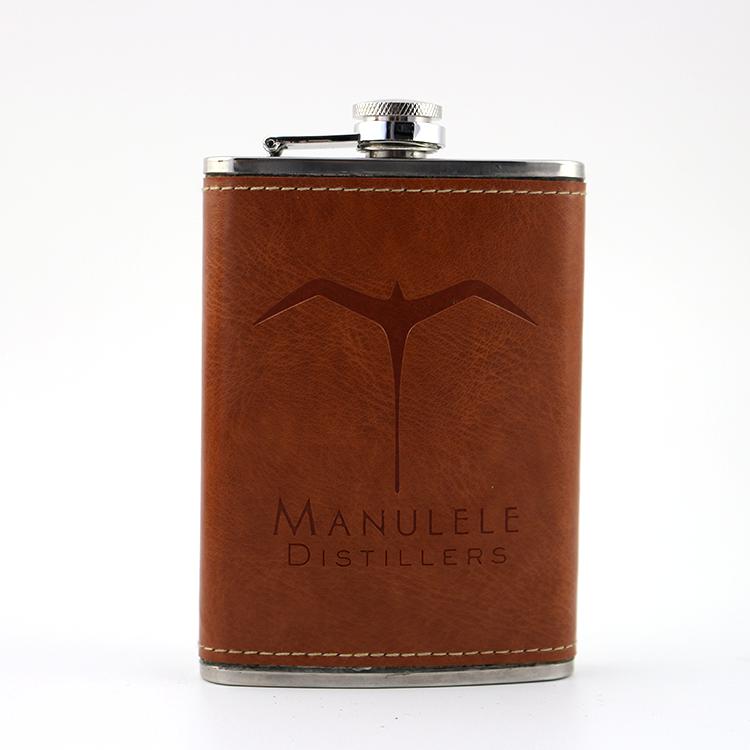 6 oz 7 oz 8 oz promotion custom stainless steel pu leather whiskey hip flask
