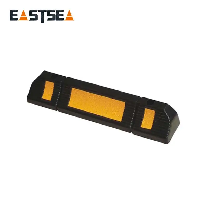 Black & Yellow Durable Rubber Single Side Car Parking Stopper