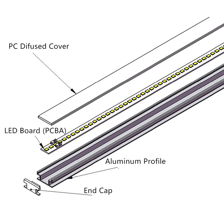 Светодиодный квадратный линейный светильник TL1908 dimmable встраиваемый линейный свет светодиодный подземный свет
