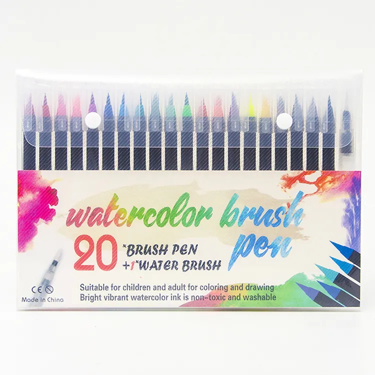 20 Color Watercolor Brush Pen