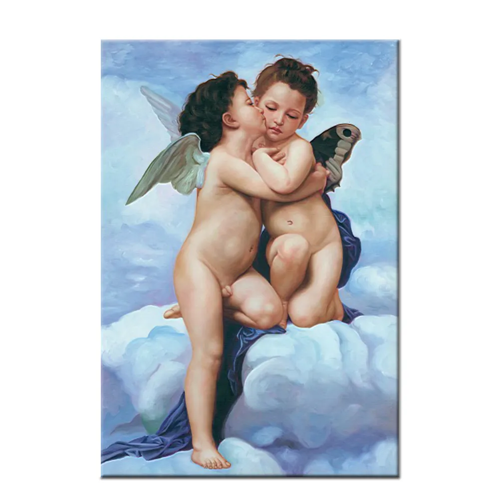100 pure handmade famous classical canvas portrait angels oil painting