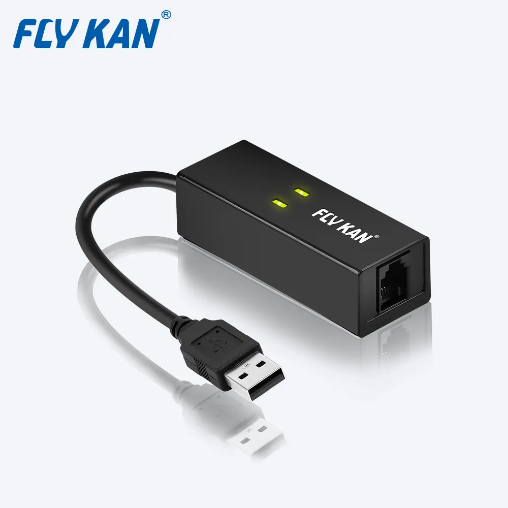 USB-модем Fly Kan V.92 56K-Hardware внешний модем передачи данных факса с кабелем RJ11 для Win7,8,macOS10.6-10,10, Linux