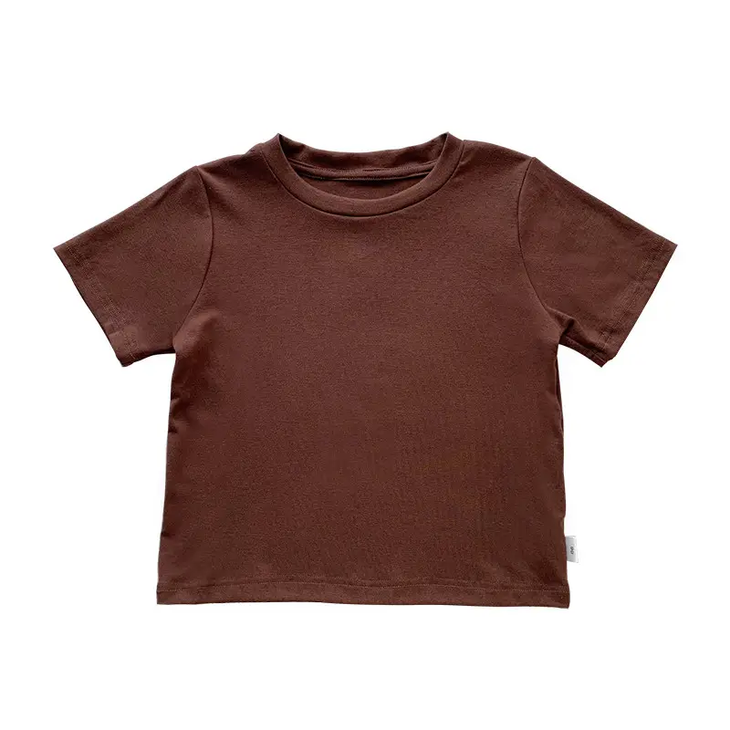 H5172/Летняя отличная детская одежда, хлопковая футболка без рисунка с коротким рукавом