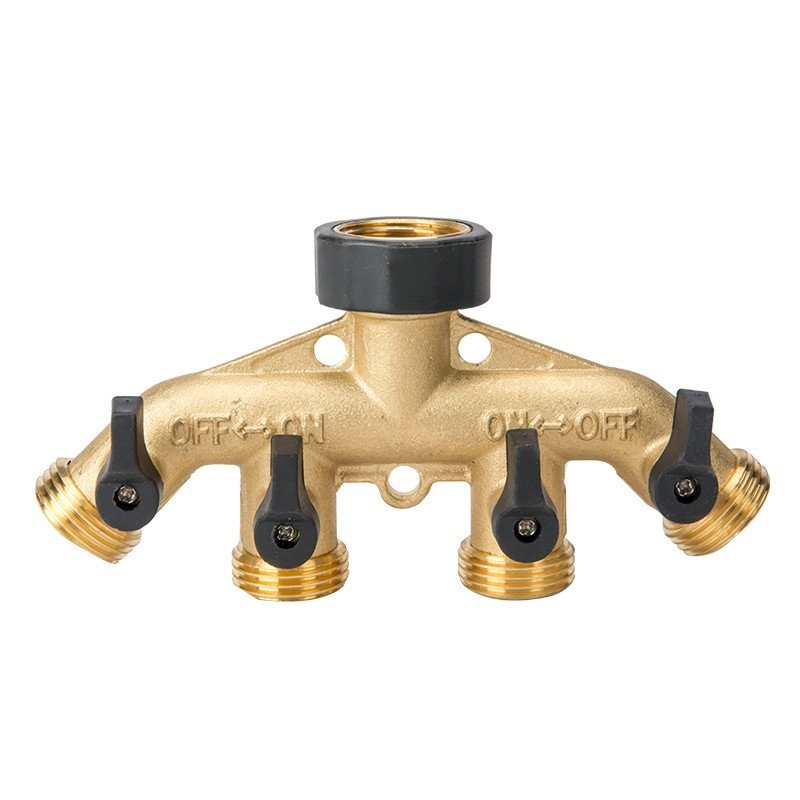 Латунный садовый шланг для воды 4 Way Splitter