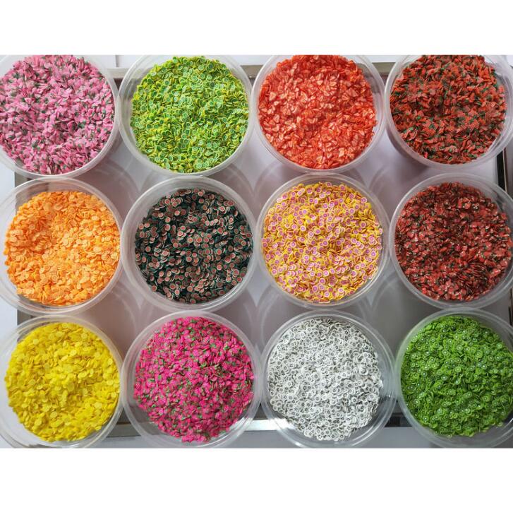 Hot Selling Polymer Clay Fruits Cartoons Slices For Slime And Nail Arts DIY Slime Accessories