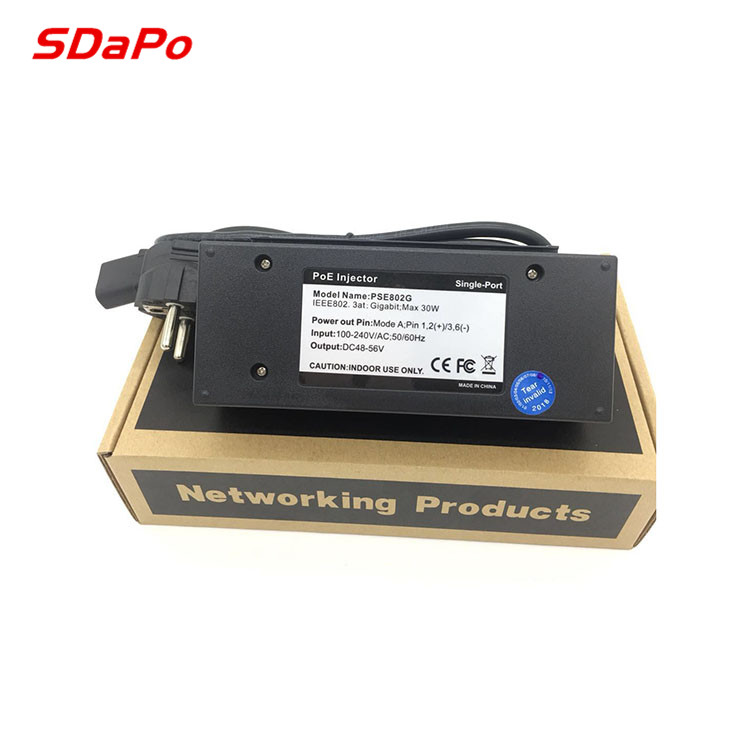 SDAPO бренд PSE802G модель В 48 В gigabit poe инжектор