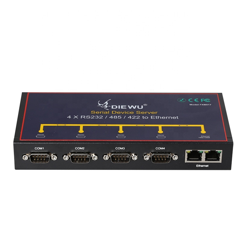 Высокопроизводительный промышленный преобразователь с Ethernet на 4 последовательных сервера