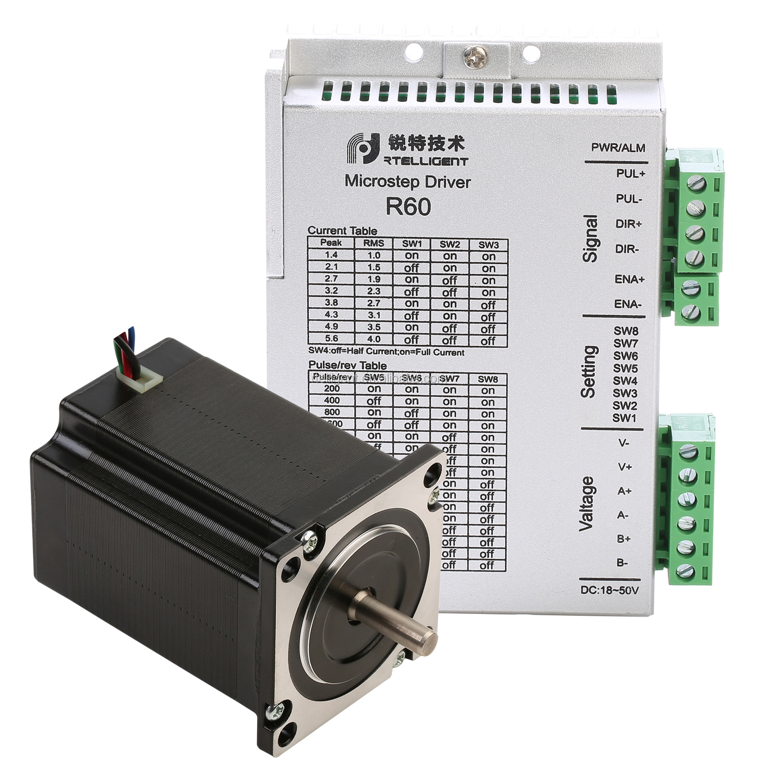 Гибридный шаговый двигатель Nema 23 R60 + 57A3 с открытым контуром, 3,0 Н. М, 1,4-а, 57 мм, комплект ЧПУ