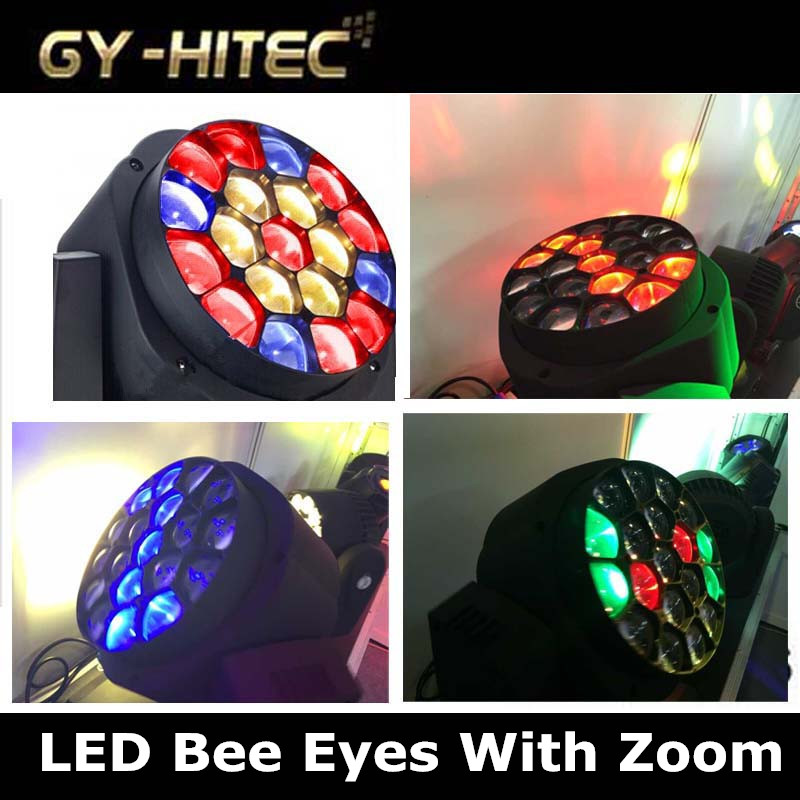 Светодиодное освещение 19pcs 15W 4 в 1 светодиод Hawk Eye Moving Head DJ освещение