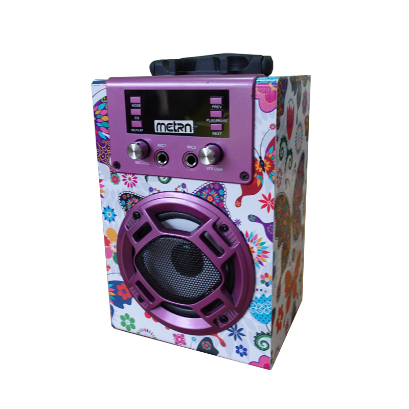 wood cube karaoke amplifier speaker with microphone