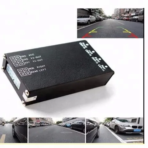 4 channel car Full round view Car camera video splitter control box quad camera side view camera video switcher box system