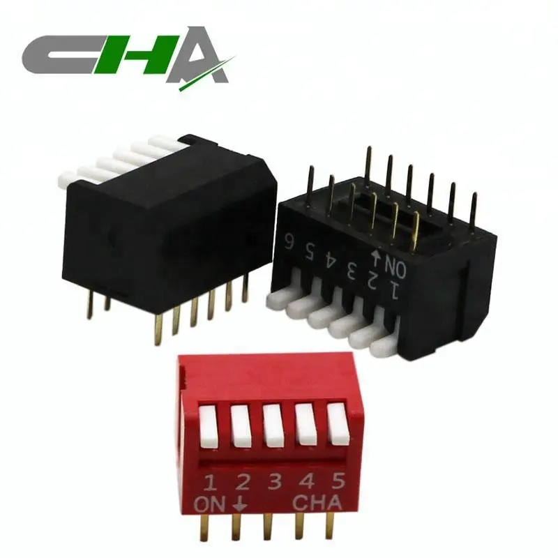 CHA factory 2 .54mm pitch CDH SERIES DIP switch black smd slide dip switch