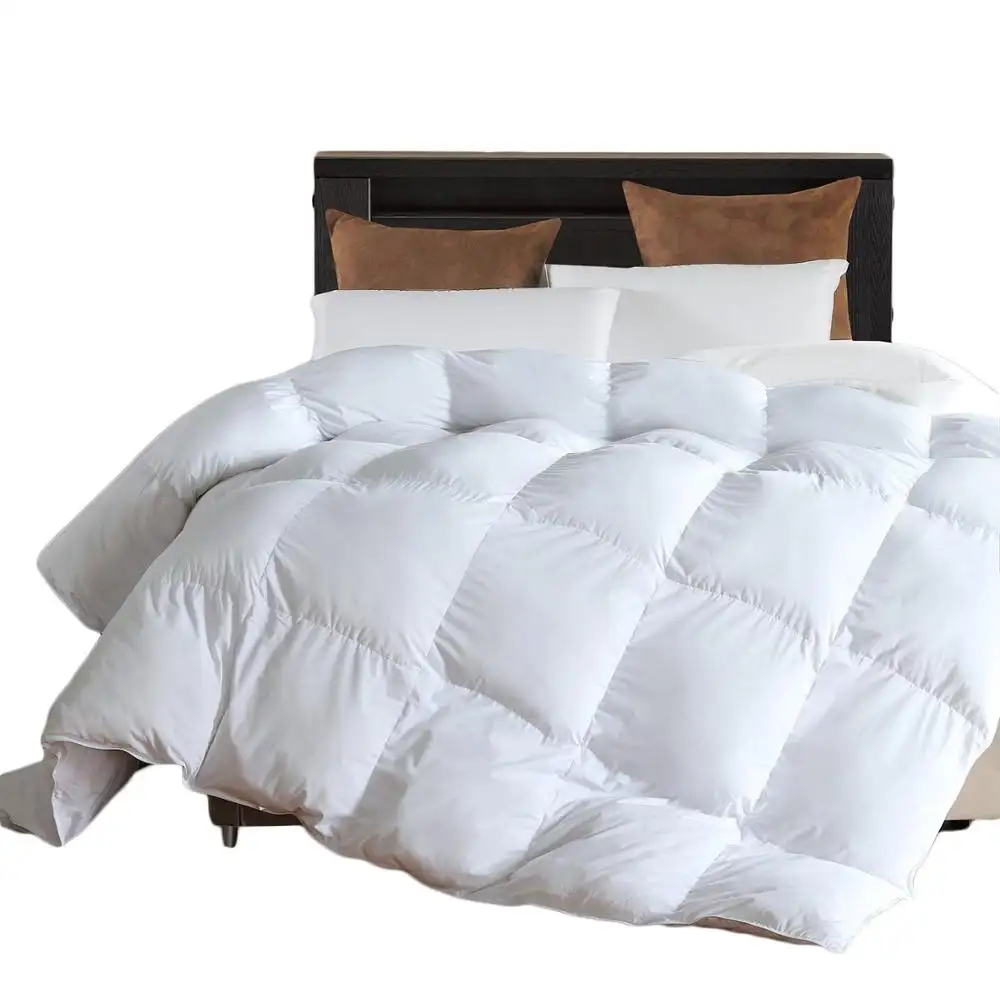 all seasons 100% organic cotton 90% washable white goose duck down with box stitched baffles piping hotel duvet insert
