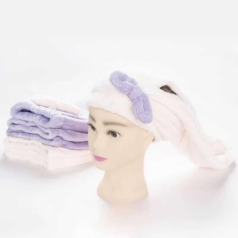 Coral velvet Hair Drying Wrap Bath Head Wrap Turban  microfiber fast dry towel