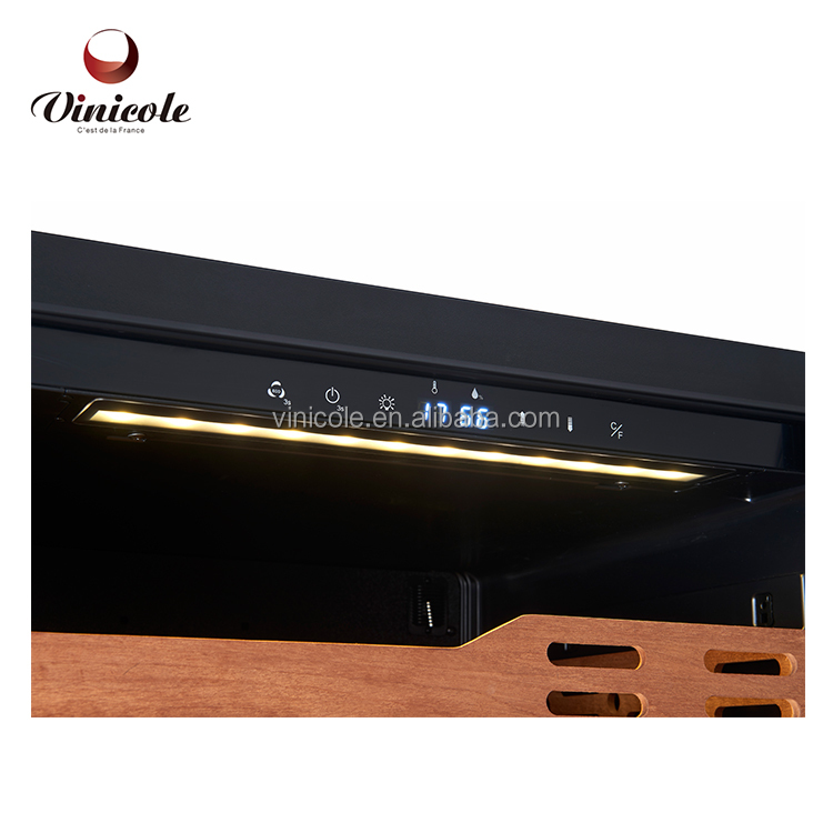 149 Liter Triple layers Black Glass Door Cigar Cooler Humidor With Cigar Case Storage Cabinet