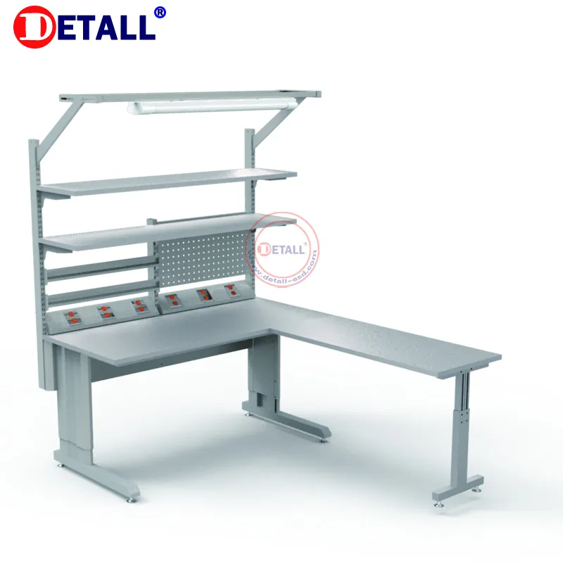 manual adjustable ergonomic table high load for electronic called technician esd tower workbench or corner work bench