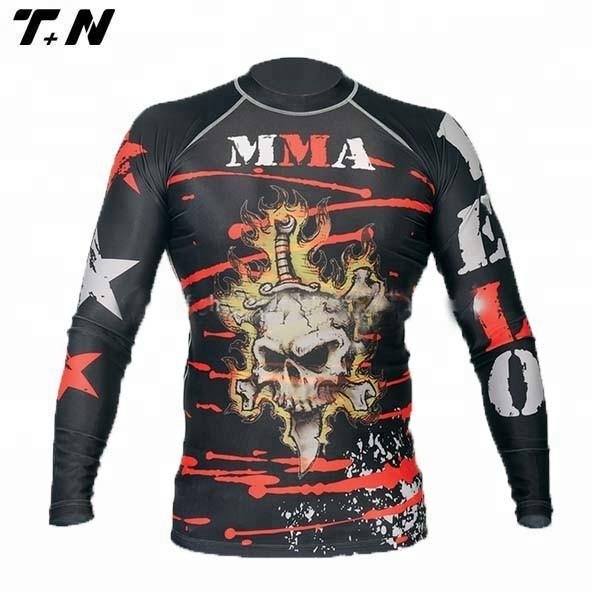 Customized design mma rash guard bjj rashguard with your logo