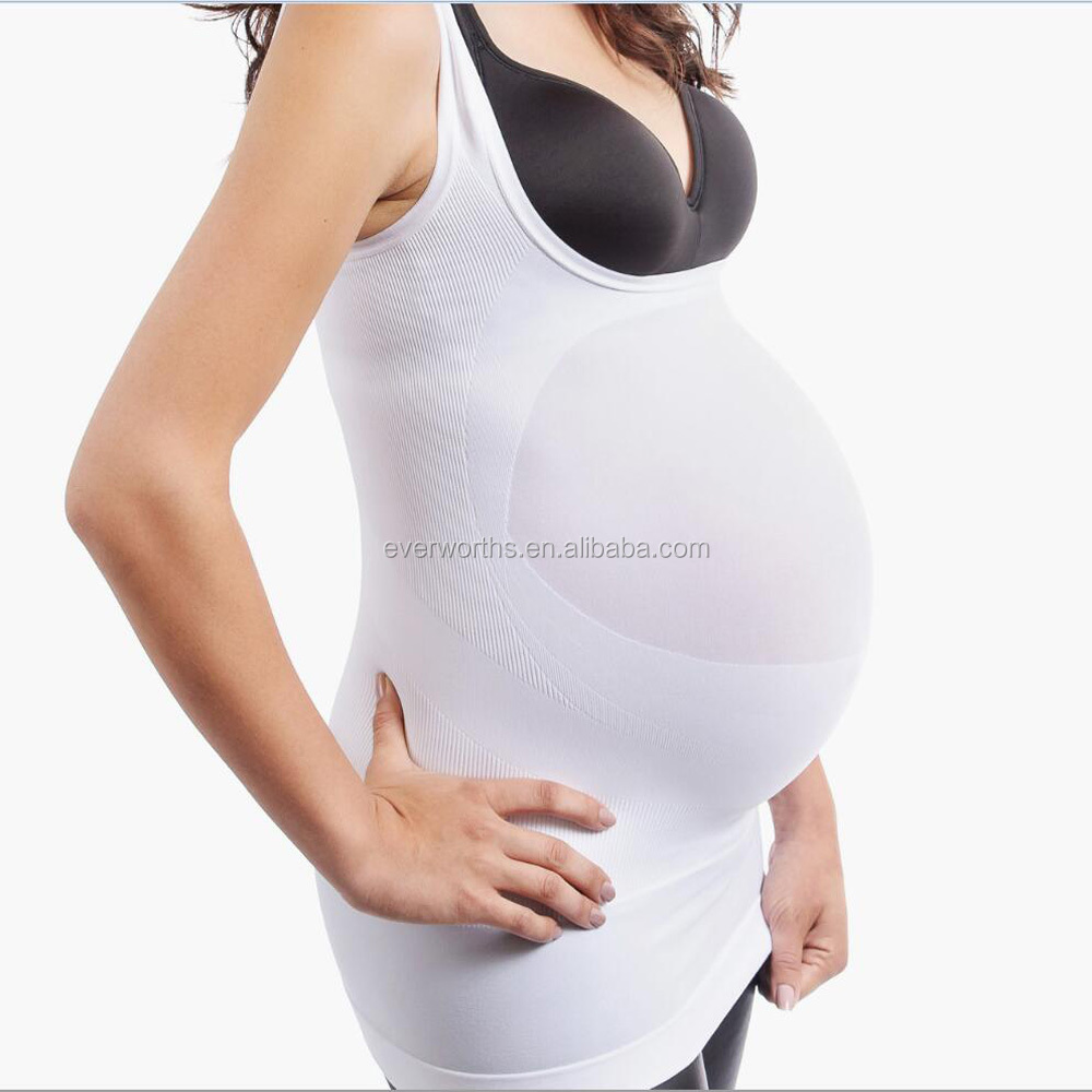 Передняя Открытая грудь braless бесшовные для беременных под грудью живота Поддержка Танк Корректирующее белье