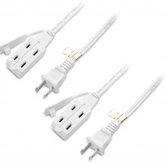 16 AWG 2 зубья Удлинительный шнур 3 розетки удлинитель с трамбовки гвардии Черный в 6 футов доступны 6FT 9FT 12FT 15FT 25FT