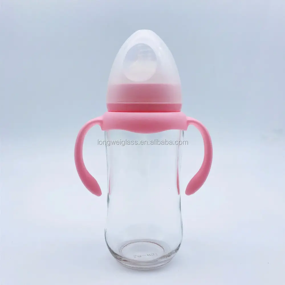 Buy Glass Baby Bottles Organic Heat Resistant Borosilicate Glass Baby Bottle With BPA Free Cap And Silicone Straw