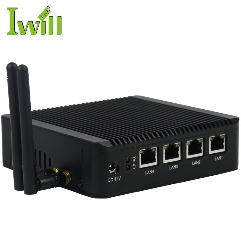 PfSense аппаратный брандмауэр Atom E3845 AES-NI безвентиляторный мини ПК 4 Nic