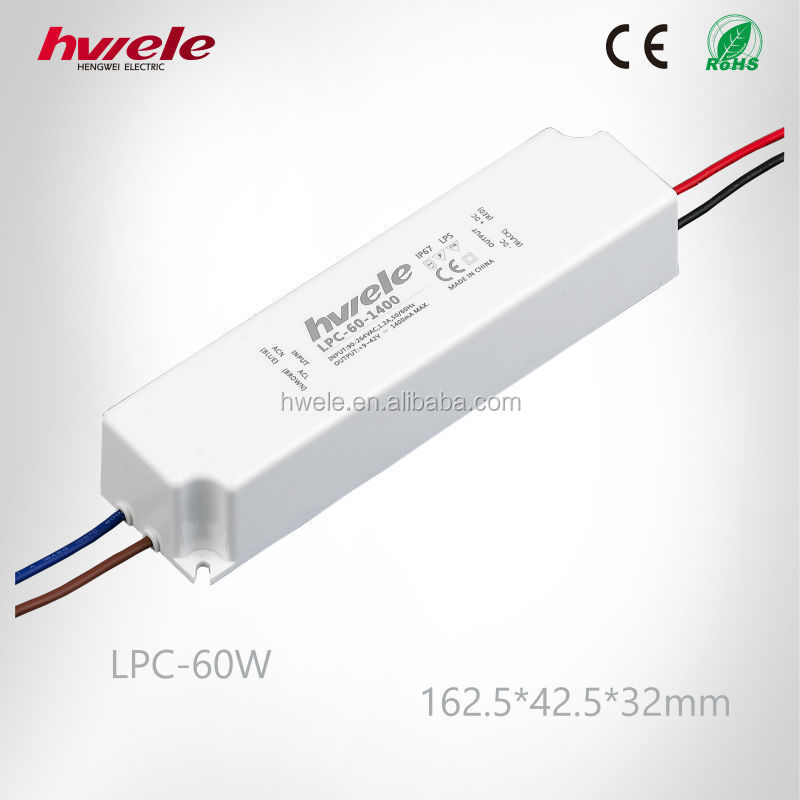 LPC-60W постоянный ток Светодиодный драйвер 1050mA/1400mA/1750mA с ce rohs KC PSE TUV ccc сертификации 3 года гарантия