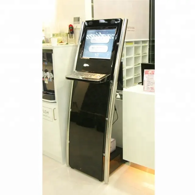 indoor free standing 19 inch interactive kiosk with metal keyboard