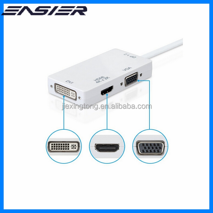 Dp V1.2 4 К * 2 К Mini Displayport ( DP ) молнии к кабелю HDMI VGA DVI HDTV видео кабель адаптер конвертер