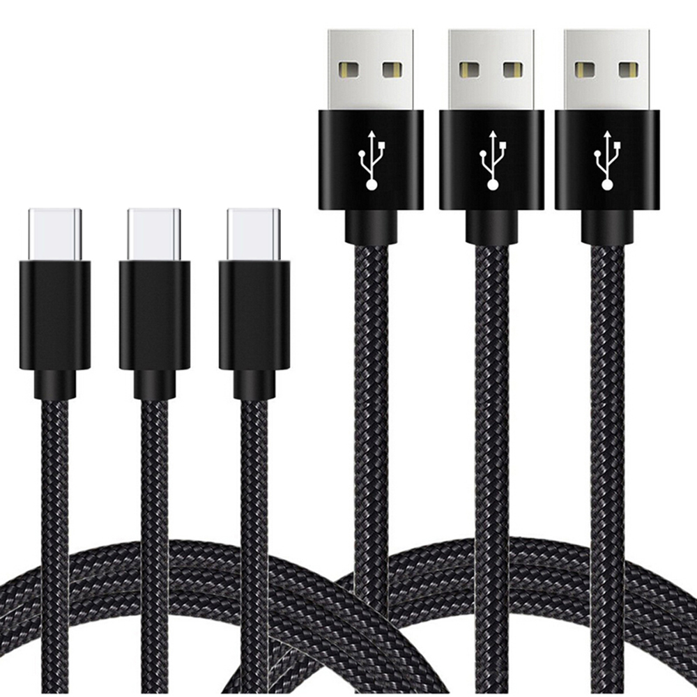 Заводской 28AWG 3ft 6ft10ft нейлоновый Плетеный usb c-кабель Тип c 2.1A зарядный кабель USB для зарядки и передачи данных android зарядное устройство для мобильного телефона