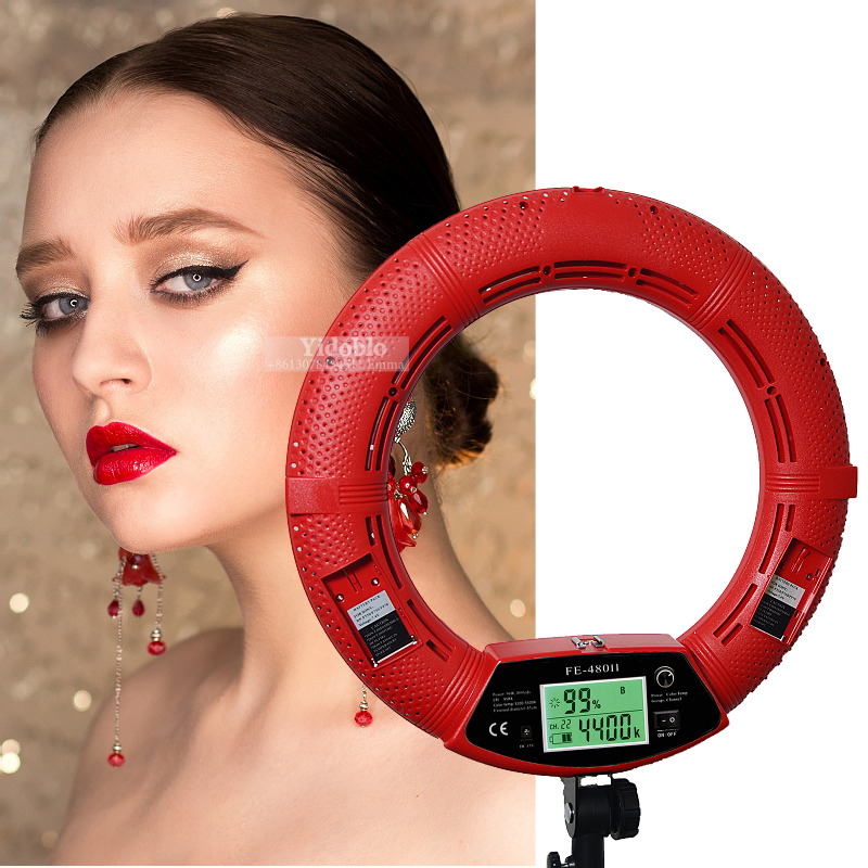Скидка! Новинка! Красный! 95ra 3200k-5500k Ringlight портрет кольцо с подсветкой для красоты selfie ring light светодиодный FE-480II